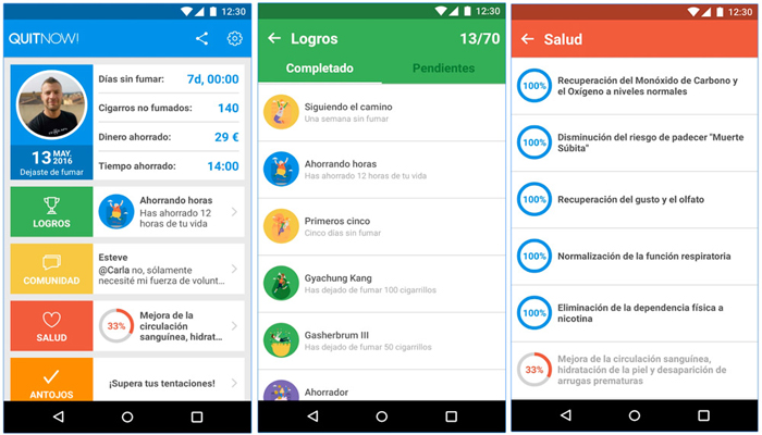 Quitnow aplicaciones para dejar de fumar