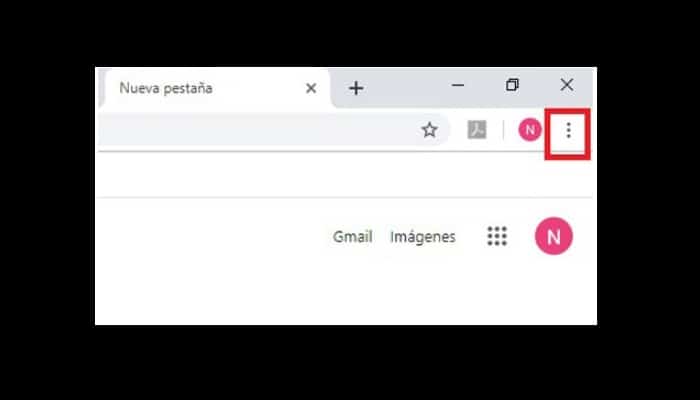 Entra en Chrome y luego a los tres puntos