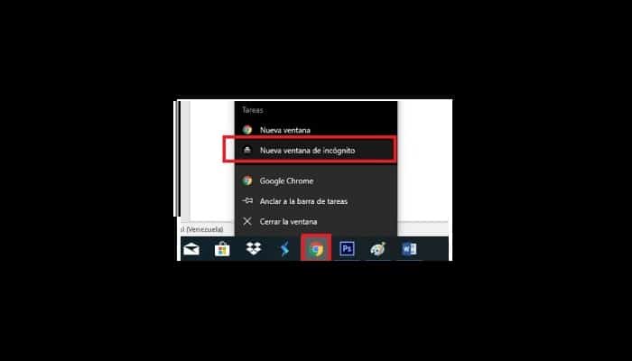 Selecciona "Nueva ventana en modo de incógnito"