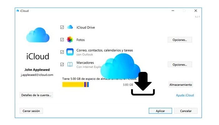 Transferir de archivos mediante iCloud