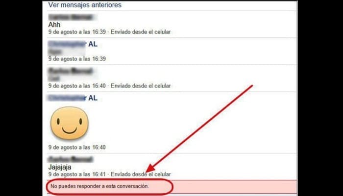 No puedes responder a una conversación