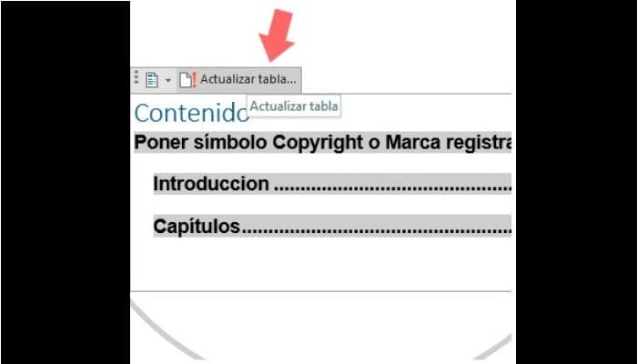 Selecciona “Actualizar tabla”