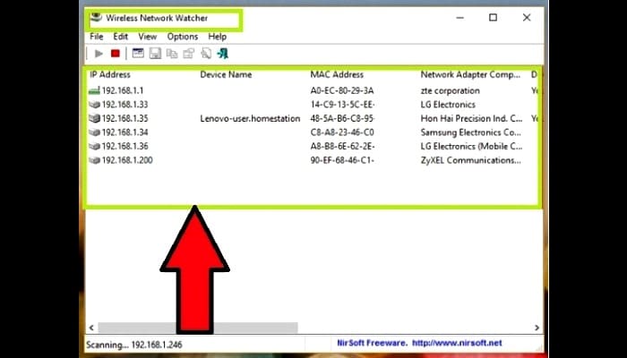 Lista de los dispositivos que están conectados a tu red WiFi