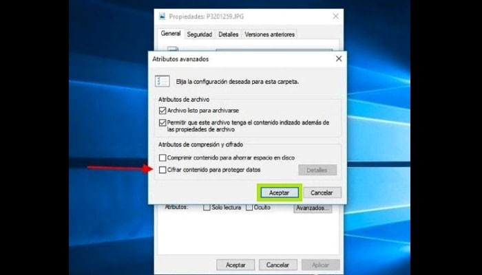 Cifrar contenido para la protección de datos