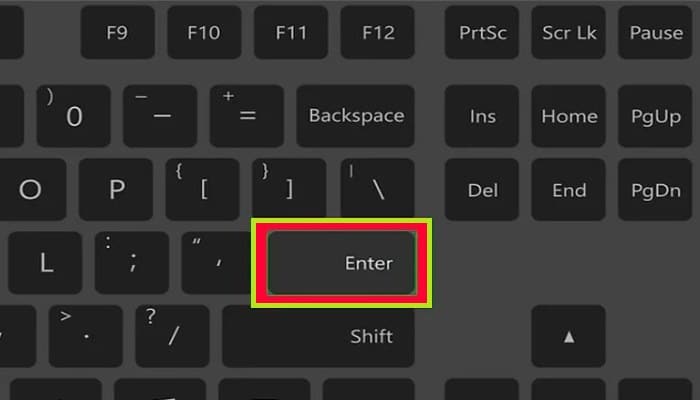 Pulsar la tecla "Enter"