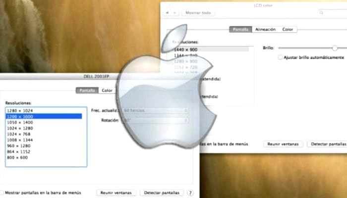 Dos pantallas en una Mac