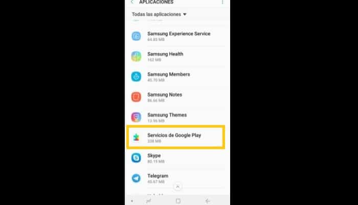 Repite el proceso con la App Google Play Services