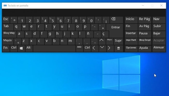 Teclado en la pantalla del computador