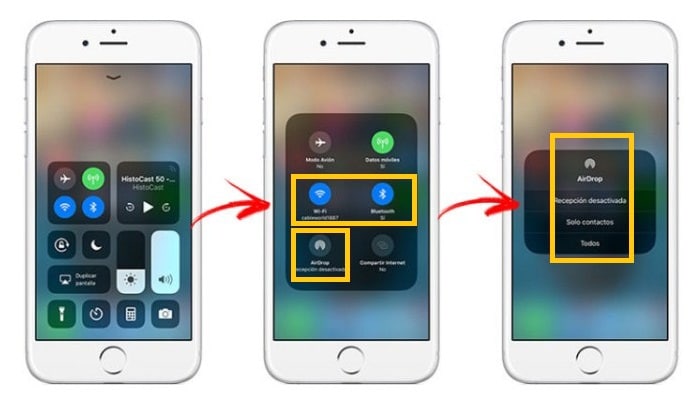 Configuración de Airdrop en iPhone, iPad o iPod Touch