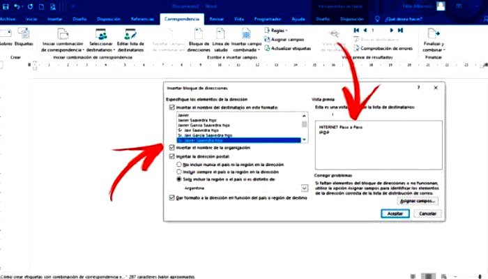 Etiquetas con combinación de correspondencia