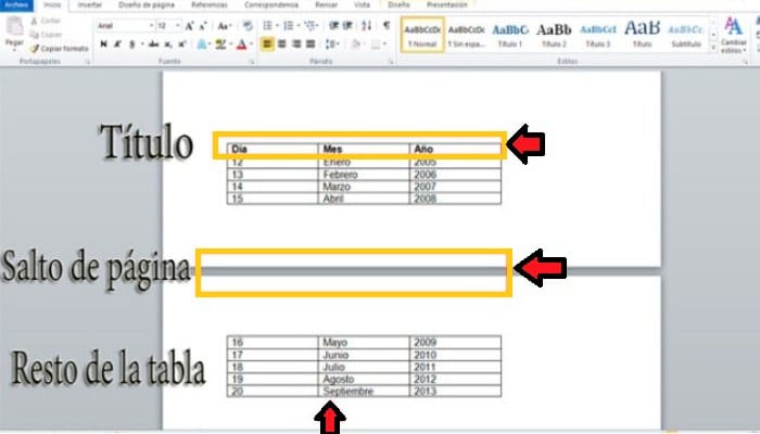 Comienza insertando tu tabla de datos