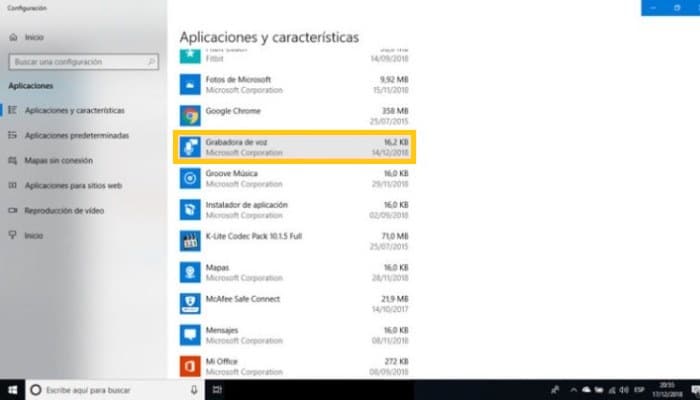 La grabadora de Windows 10 ha dejado de funcionar