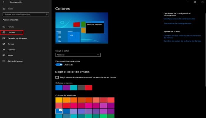 Como Ajustar Los Colores De Windows 10
