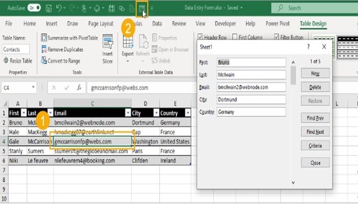 5 maneras fáciles de crear un formulario en Excel