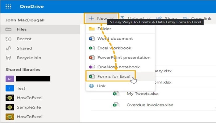 5 maneras fáciles de crear un formulario en Excel