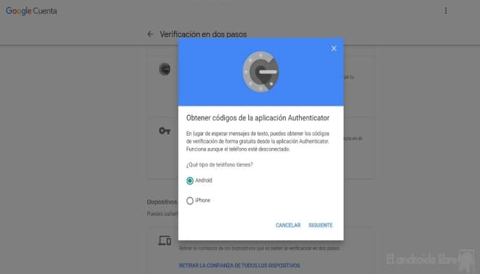 Cómo pasar google authenticator a otro celular