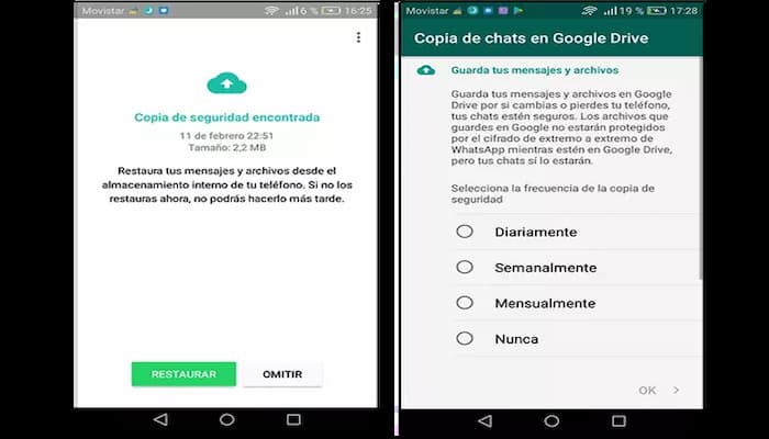 copia de seguridad whatsApp