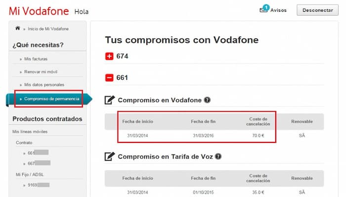 Cómo cancelar el contrato de Vodafone