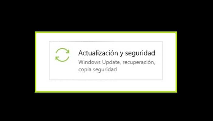 Ve a "Actualización y seguridad"