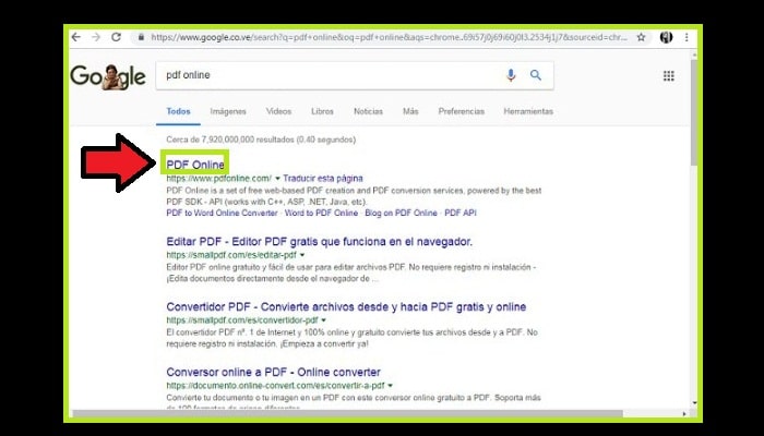 En el navegador coloca "PDF Online"