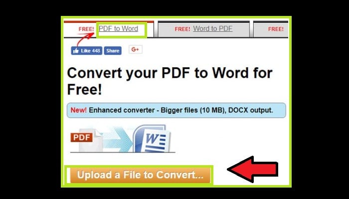 Haz clic en "Upload to convert"