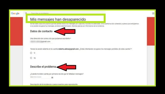 Pide a Google que trate de recuperar los correos electrónicos