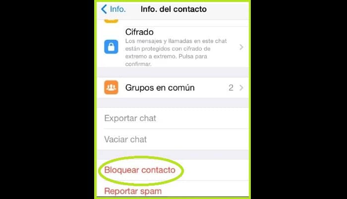 Ve a la opción "Bloquear"