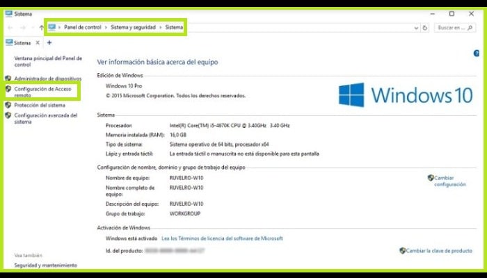 Haz clic en "Configuración de acceso remoto"