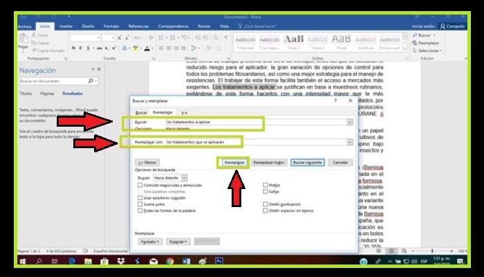 Tienes que hacer clic en "Reemplazar"