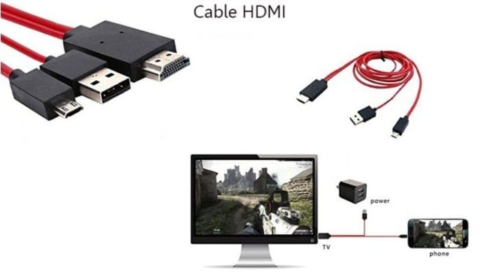 Utilizando un cable HDMI