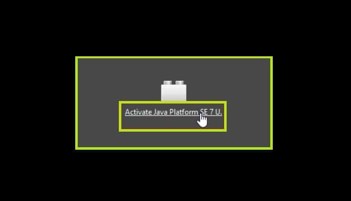 Haz clic en "Activar Java Platform..."