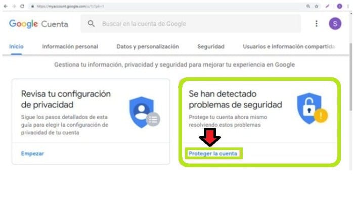 Proteger la cuenta