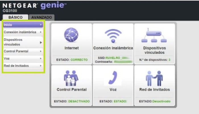 Entra en la interfaz de configuración