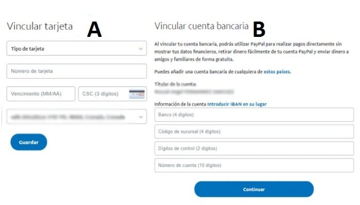 Vincular una tarjeta en PayPal