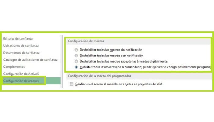 Seguridad de macros