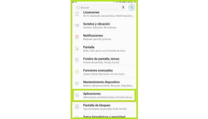 Entra en la opción "Aplicaciones"