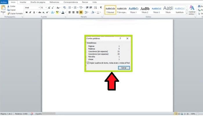 Ventana de Contar Palabras