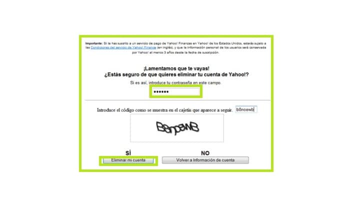 Eliminar una cuenta de correo electrónico de Yahoo