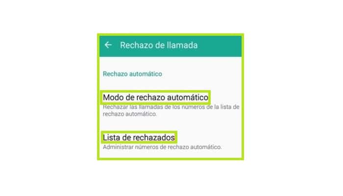 Modo de rechazo automático