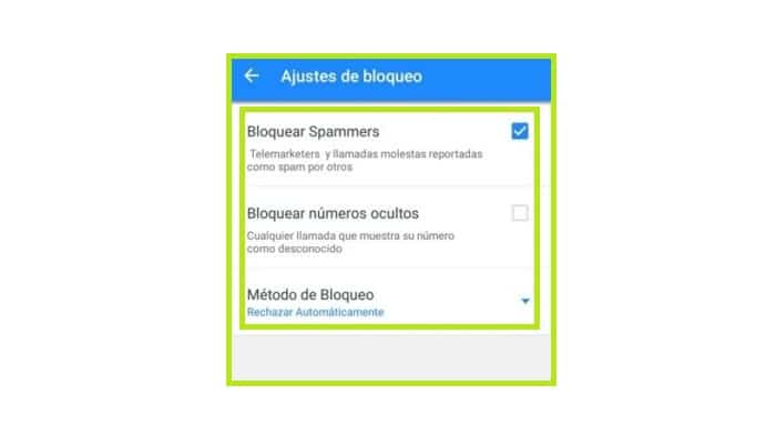 Bloquear números ocultos