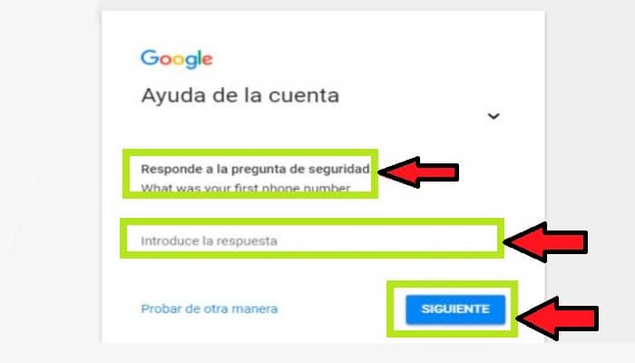 Pregunta de seguridad