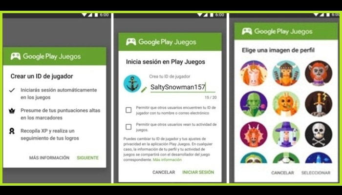 Crear una cuenta de Google Play Juegos