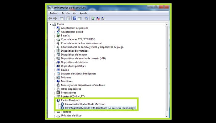 Bluetooth en Windows 7