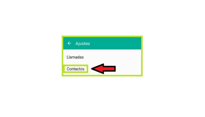 Haz clic en la opción "Contactos"