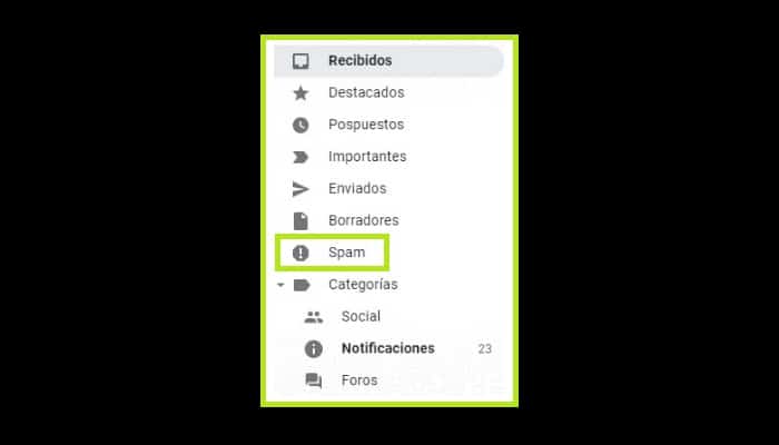 Haz clic en "SPAM"