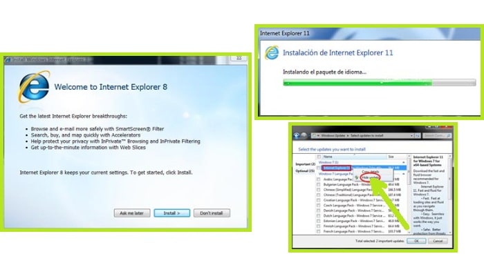 Internet Explorer versión 8