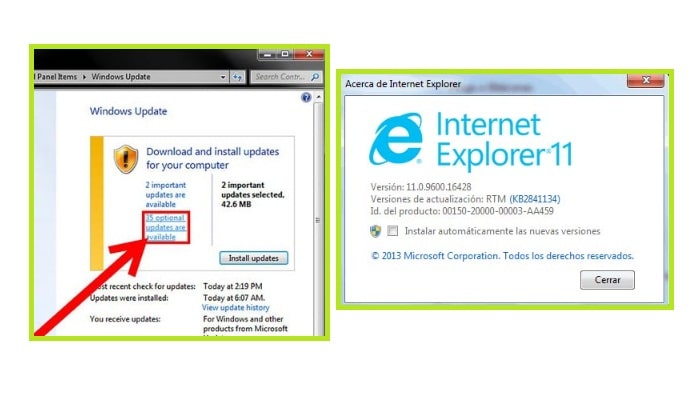Internet Explorer versión 11