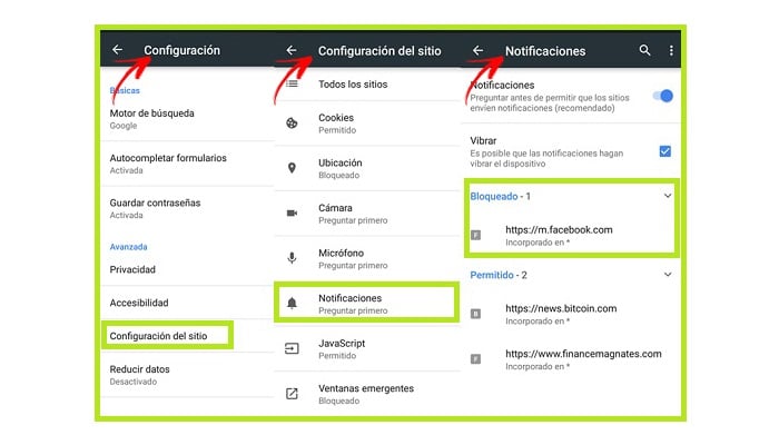 Configuración del sitio