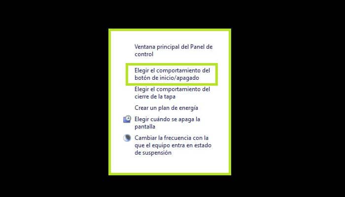 Elegir el comportamiento de los botones de inicio y apagado