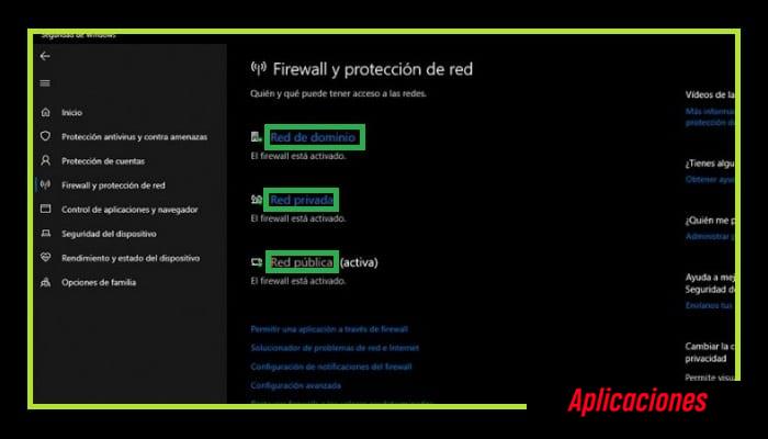 Deshabilitar la protección de firewall